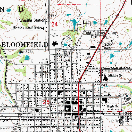 Topographic Map of Sparks Medical Clinic, IA