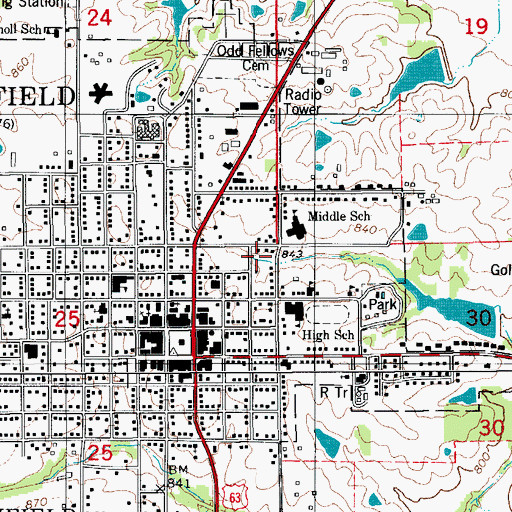 Topographic Map of United Methodist Church, IA