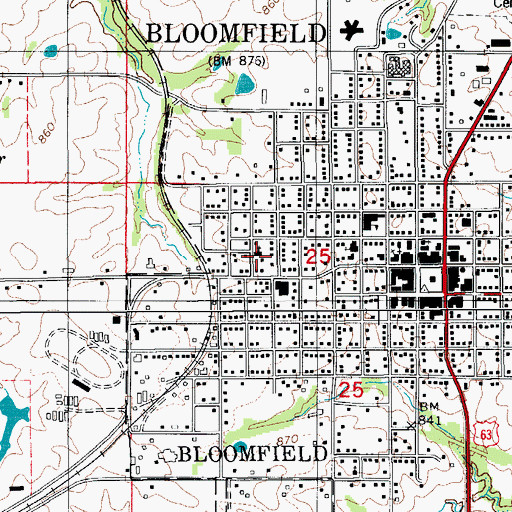 Topographic Map of Tabernacle Baptist Church, IA