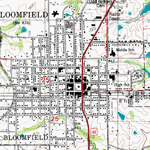 Topographic Map of Church of the Nazarene, IA