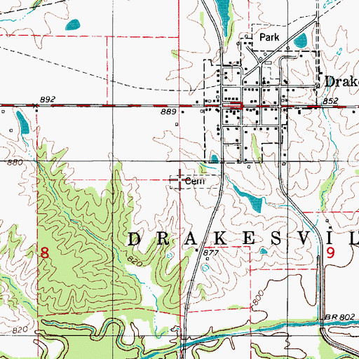 Topographic Map of Isaac Mason Historical Marker, IA