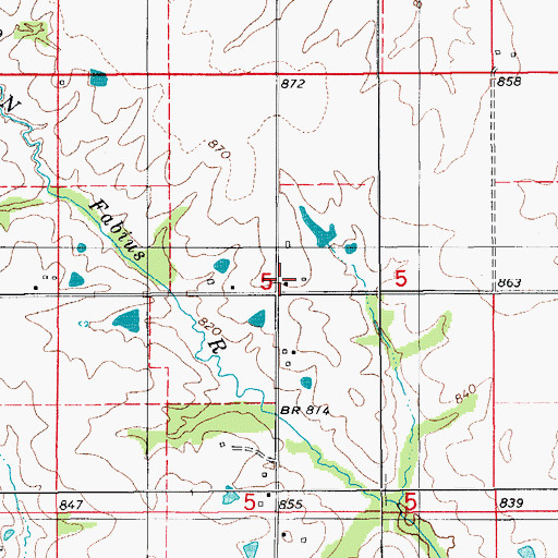 Topographic Map of French Cemetery, IA