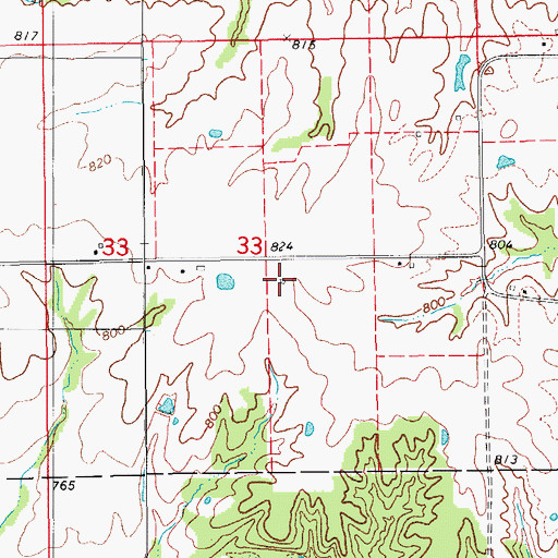Topographic Map of Clark Cemetery, IA