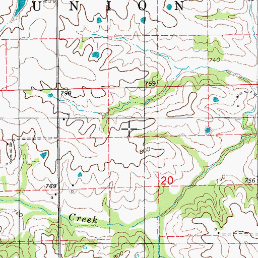 Topographic Map of Cupp Grave, IA