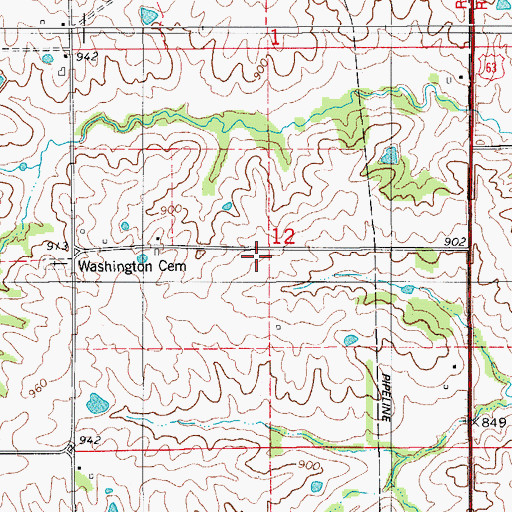 Topographic Map of Newton Cemetery, IA