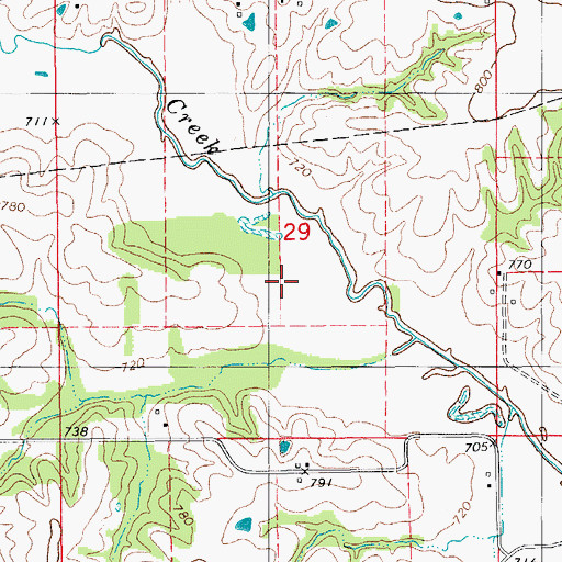 Topographic Map of Pagett Cemetery, IA