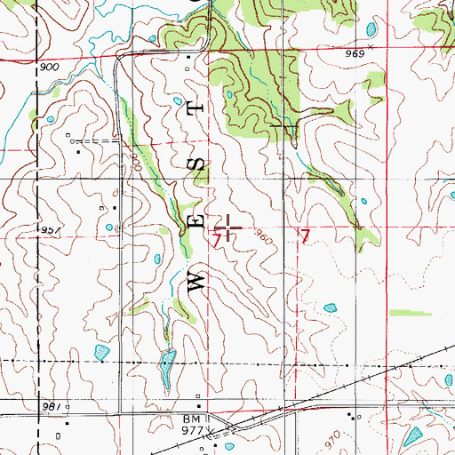 Topographic Map of Shinn Cemetery, IA