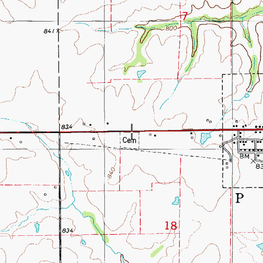 Topographic Map of Knights of Pythias Lodge Cemetery, IA