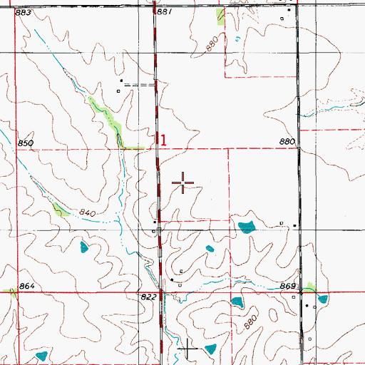 Topographic Map of Sullivan Cemetery, IA