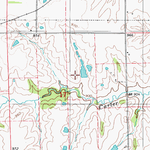 Topographic Map of Evergreen Cemetery, IA