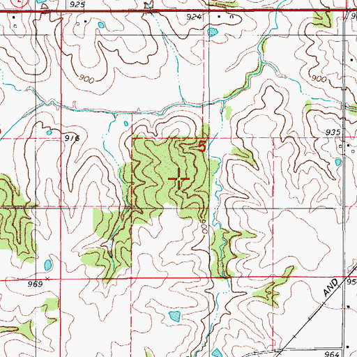 Topographic Map of Bell Cemetery, IA
