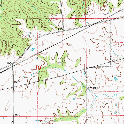 Topographic Map of West Union Cemetery, IA