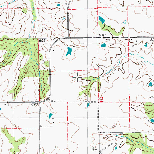 Topographic Map of Pewter Cemetery, IA