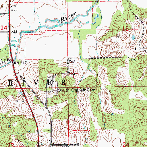 Topographic Map of Coffman Wood Preserve, IA