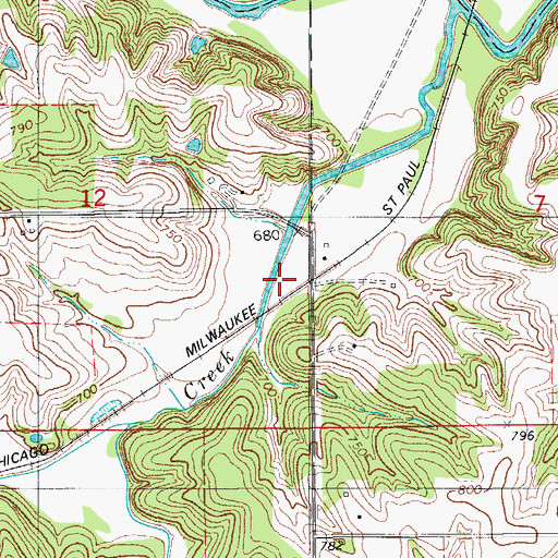 Topographic Map of Showman Post Office (historical), IA