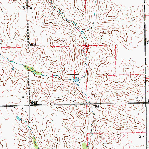 Topographic Map of Pecks Post Office (historical), IA