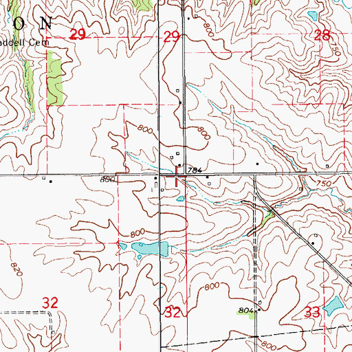 Topographic Map of Springfield Post Office (historical), IA