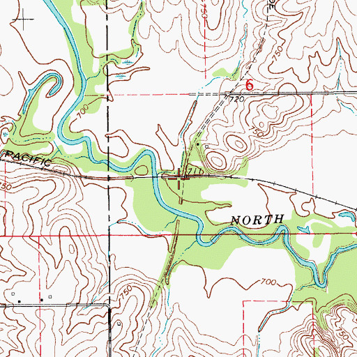 Topographic Map of Atwood Post Office (historical), IA