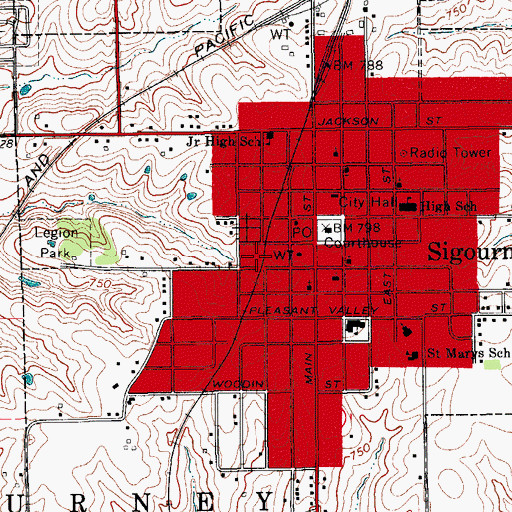 Topographic Map of Keokuk County Sheriff's Office, IA