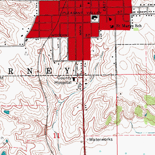 Topographic Map of Keokuk County Health Medical Center, IA
