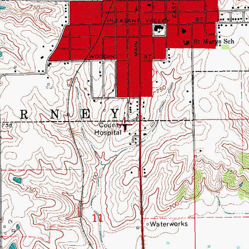 Topographic Map of Keokuk County Medical Clinic, IA