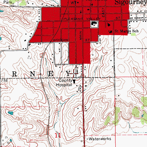 Topographic Map of Manor House Care Center, IA