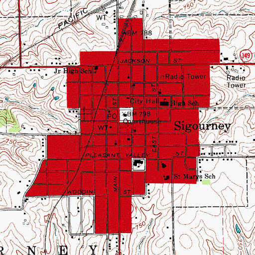 Topographic Map of Kapple Dental Associates Center, IA
