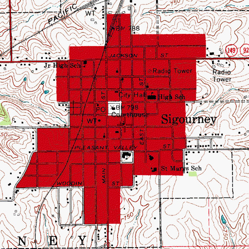 Topographic Map of United Methodist Church, IA