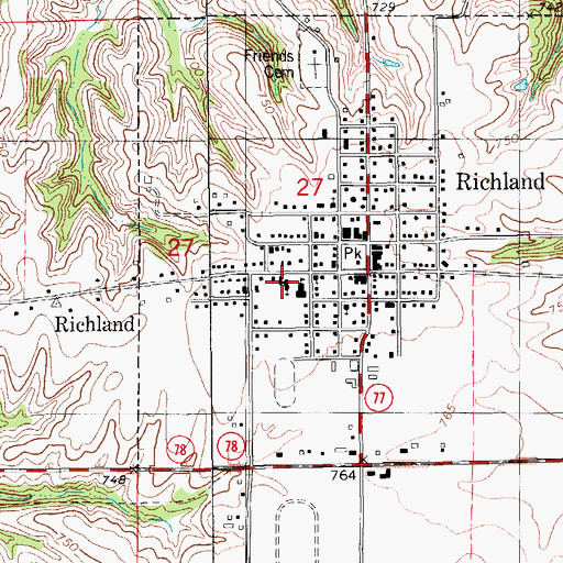 Topographic Map of Mother Cabrini Catholic Church, IA