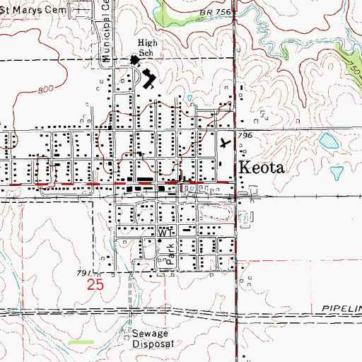 Topographic Map of Fagen Elevator Incorporated Elevator, IA