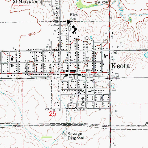 Topographic Map of Keota Community Clinic, IA