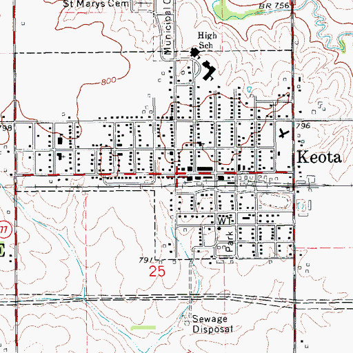 Topographic Map of Wilson Memorial Library, IA