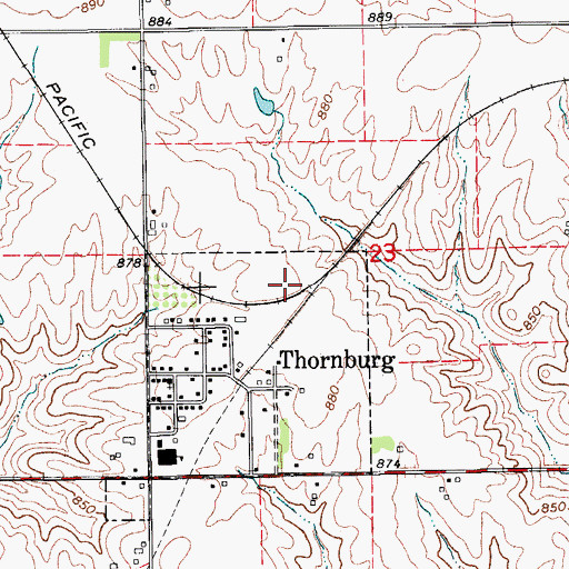 Topographic Map of Thornburg (historical), IA