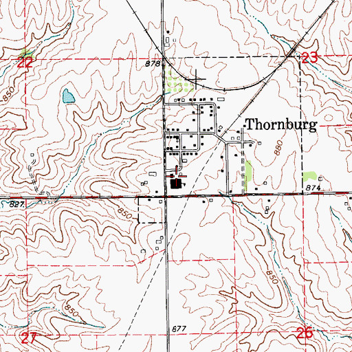 Topographic Map of Tri - County Elementary School, IA
