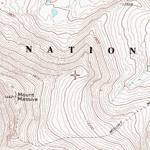 Topographic Map of Mount Massive Wilderness, CO