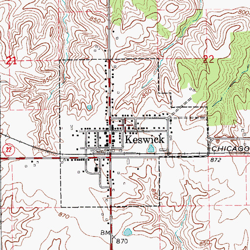 Topographic Map of United Methodist Church, IA