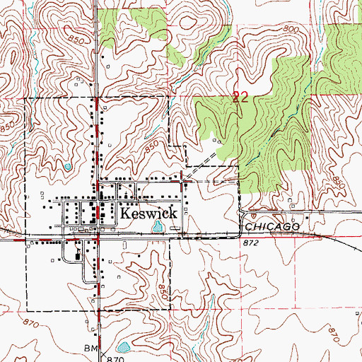 Topographic Map of Our Lady of Lourdes Church, IA