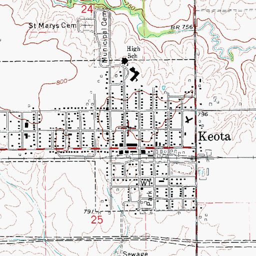 Topographic Map of United Church of Faith, IA