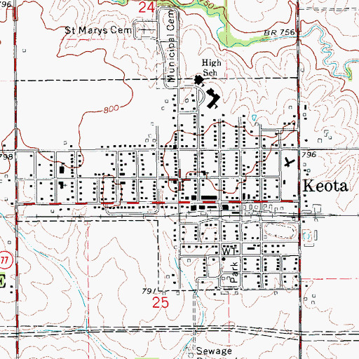 Topographic Map of Saint Marys Church, IA