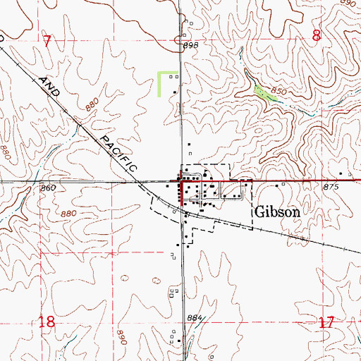 Topographic Map of Gibson First Presbyterian Church, IA