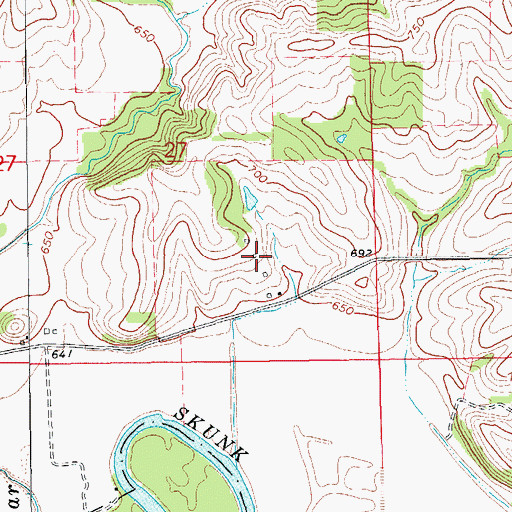 Topographic Map of Shockley Cemetery, IA