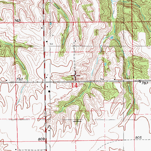 Topographic Map of Skinner-McConnell Cemetery, IA