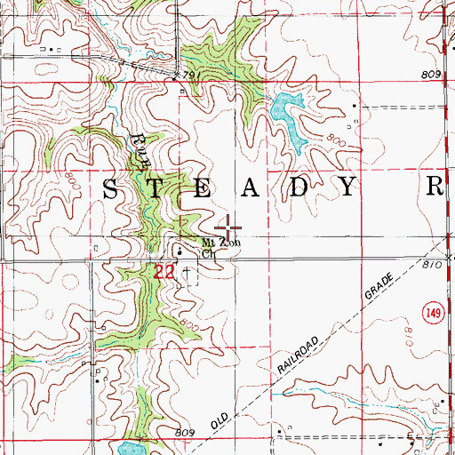 Topographic Map of Jones Cemetery, IA