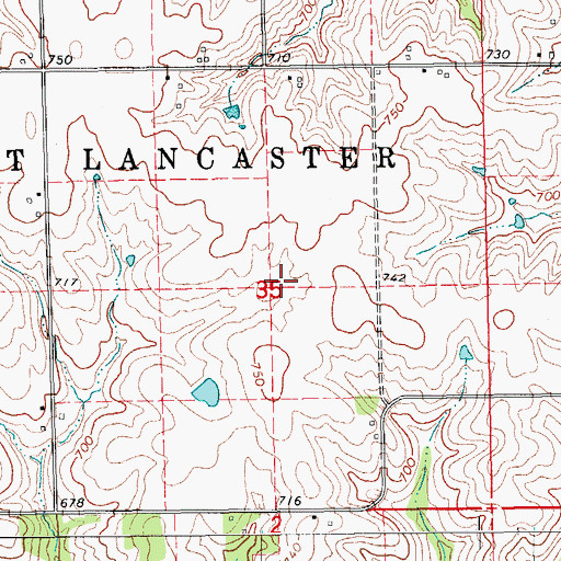 Topographic Map of Brater Cemetery, IA