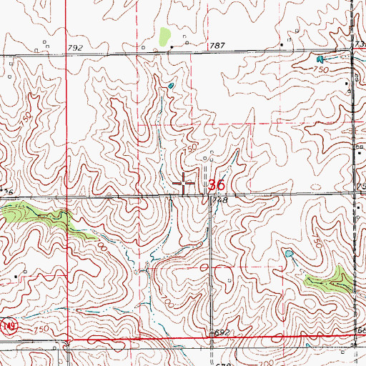 Topographic Map of East Cemetery, IA