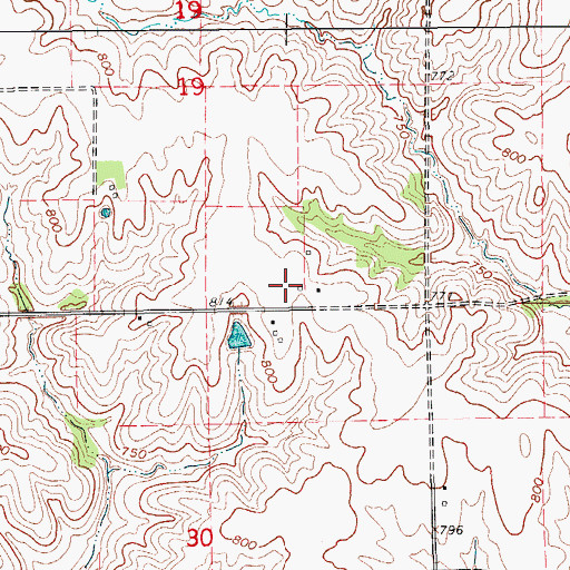 Topographic Map of Knox Cemetery, IA