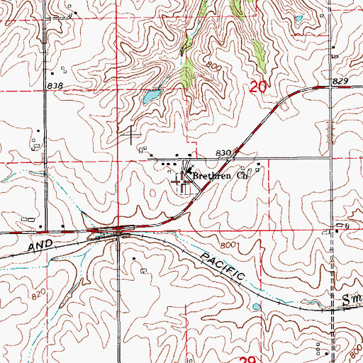 Topographic Map of Church of the Brethren Cemetery, IA