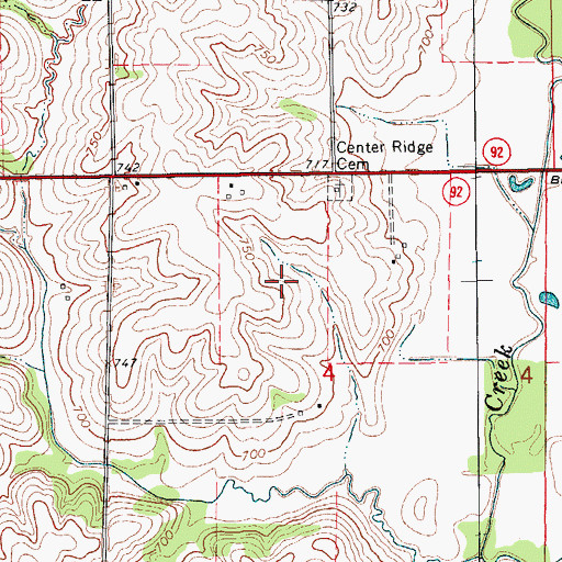 Topographic Map of Stoermer Cemetery, IA