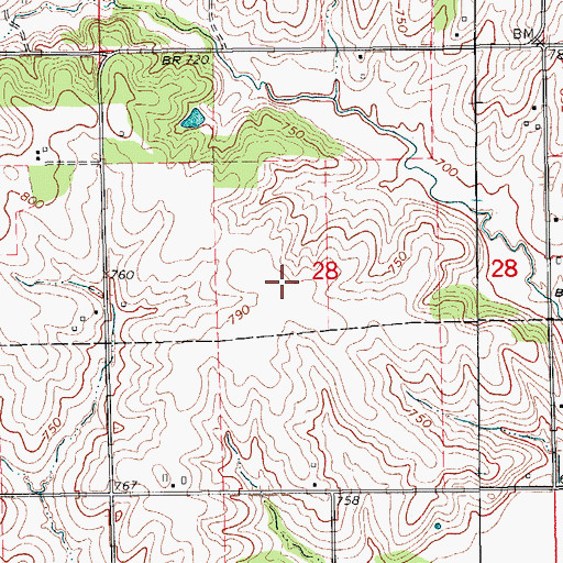 Topographic Map of Walton Cemetery, IA