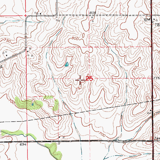 Topographic Map of Clark Cemetery, IA
